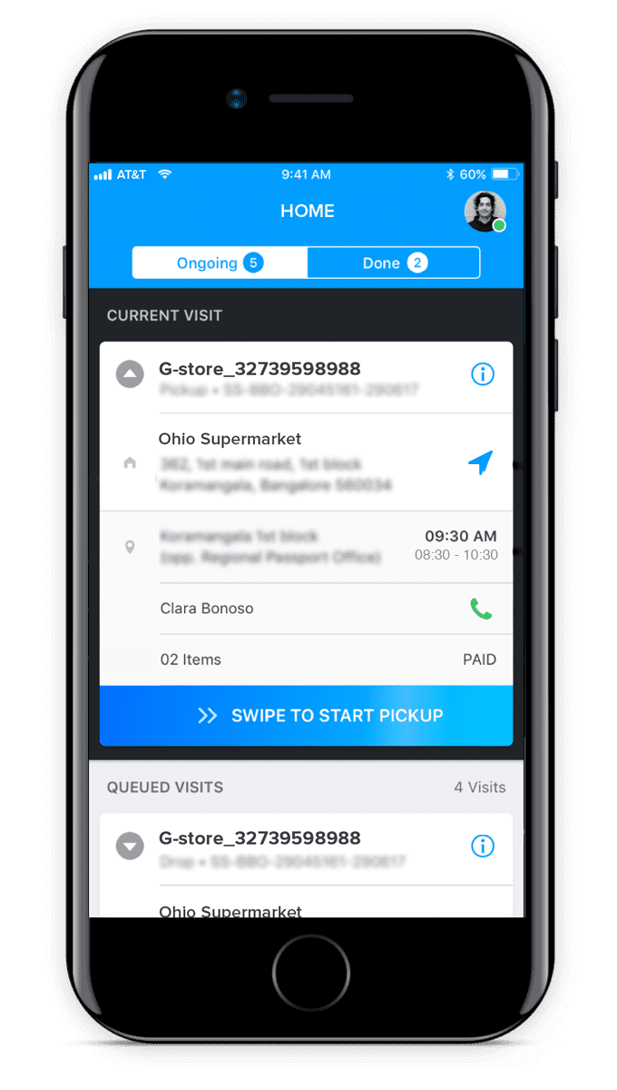 Showing easy use of Locus on the Road app in a Smartphone